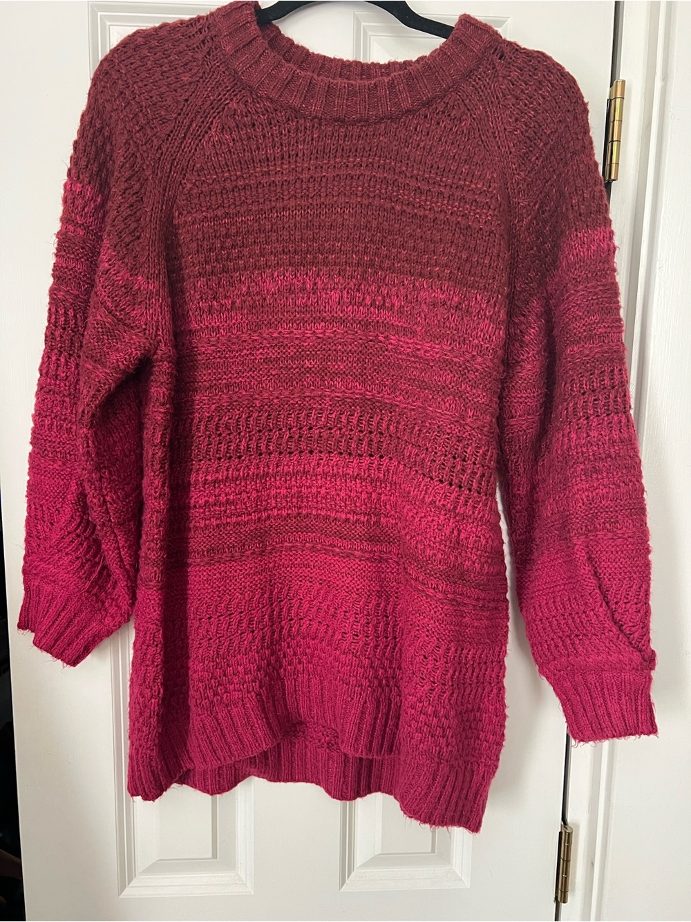 Isabel Maternity by Ingrid & Isabel Berry to Hot Pink Ombre Crewneck Sweater